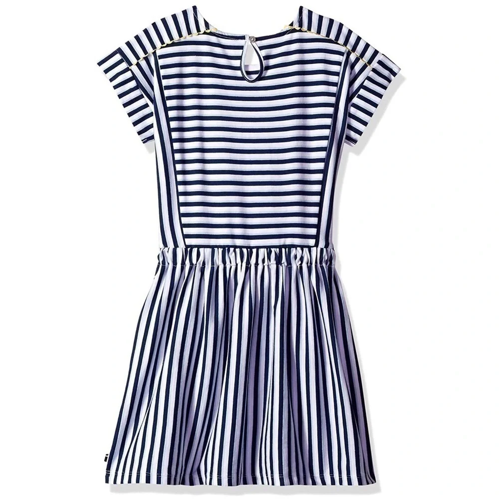𝅺TOMMY Hilfiger Girls Flag Blue Striped Dress